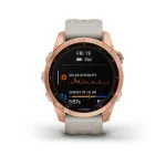 Умные часы Garmin Fenix 7S Solar 42 мм, цвета розовое золото с песочным силиконовым ремешком — изображение 3