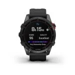 Умные часы Garmin Fenix 7s Solar 42 мм, серый с черным силиконовым ремешком черный — изображение 3