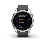Умные часы Garmin Fenix 7s 42 мм, серебристый с графитовым силиконовым ремешком — изображение 8