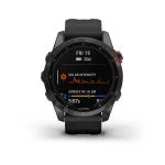 Умные часы Garmin Fenix 7s Solar 42 мм, серый с черным силиконовым ремешком черный — изображение 11