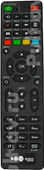 Пульт Akado DTC4031, для HD-тюнер DTC4031, AKD-HD-0264