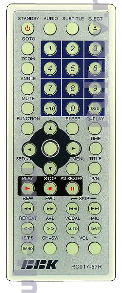 Пульт BBK RC017-57R, для музыкальный центр BBK ABS541T