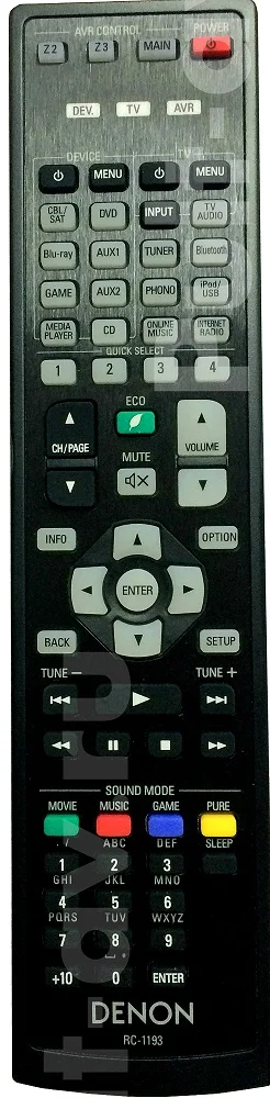 Пульт DENON RC-1193, 30701016200AD, для AV-ресивер DENON AVR-X4100W, AVR-X5200W