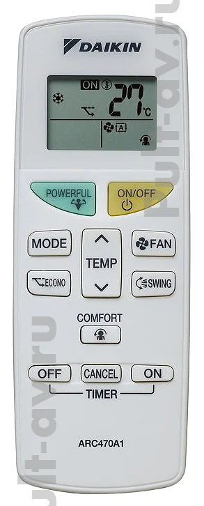 Пульт Daikin ARC470A1, для сплит система Daikin FTXB20C/RXB20C