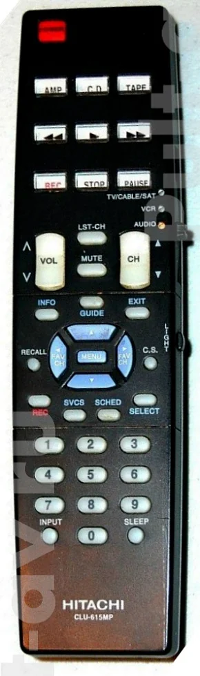 Пульт Hitachi CLU-615MP, для проекционный телевизор Hitachi 60SDX88BA