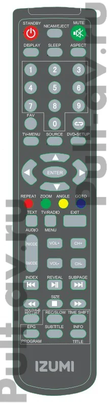 Пульт IZUMI HH988-1, для телевизор IZUMI TLE24F400R