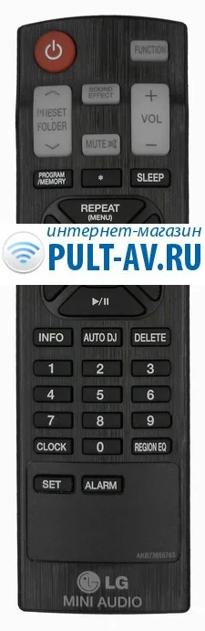 LG AKB73655763, пульт для музыкальный центр LG OM5540 X-Boom