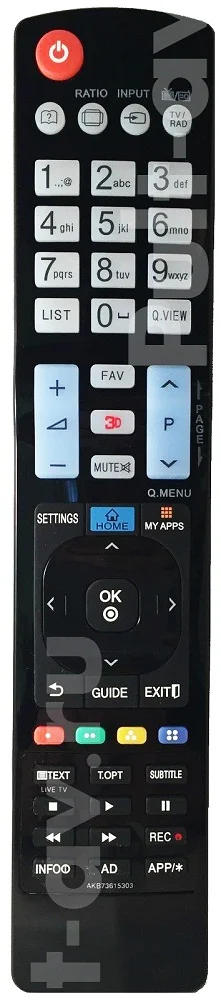 Пульт LG AKB73615303, AKB73756502, AKB73615362, для телевизор LG 32LA644V