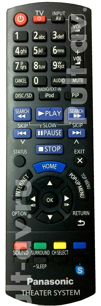 Panasonic N2QAYB000729, пульт для домашний кинотеатр Panasonic SC-BTT100