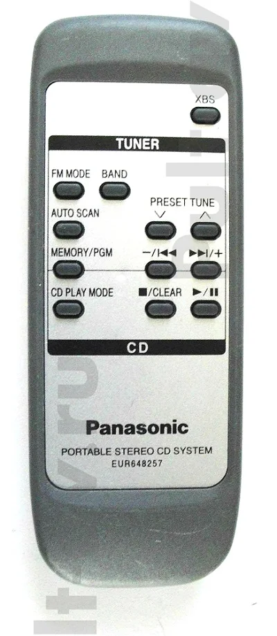 Пульт Panasonic EUR648258, для магнитолы Panasonic RX-D15