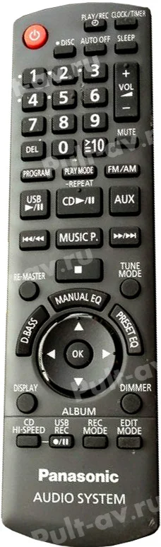 Пульт Panasonic N2QAYB000429, для музыкальный центр Panasonic SC-PM38 (SA-PM38)