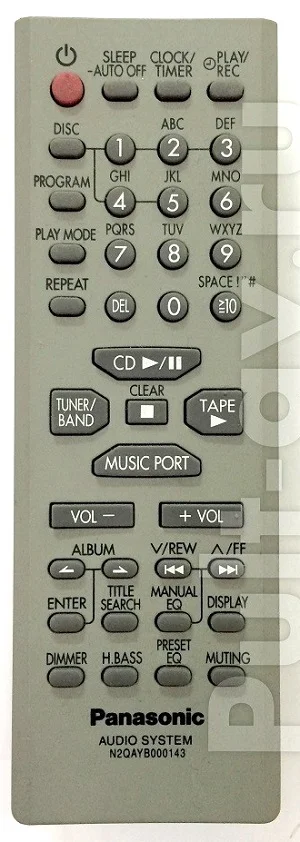 Пульт Panasonic N2QAYB000143, для музыкальный центр Panasonic SA-AK25EG