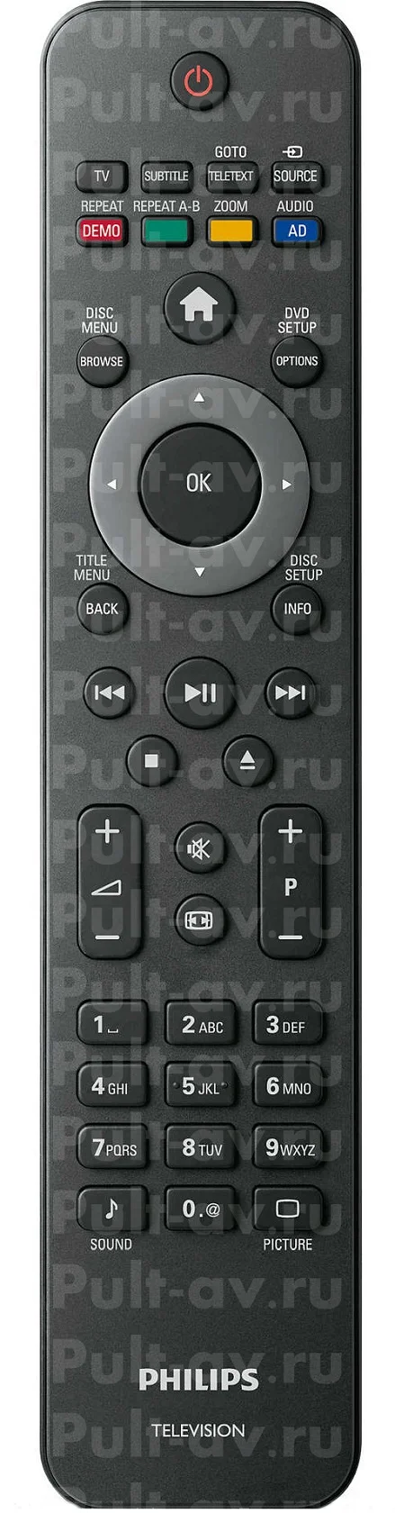 Пульт Philips 242254990252, 996510038668, для телевизор Philips 22PFL3805H