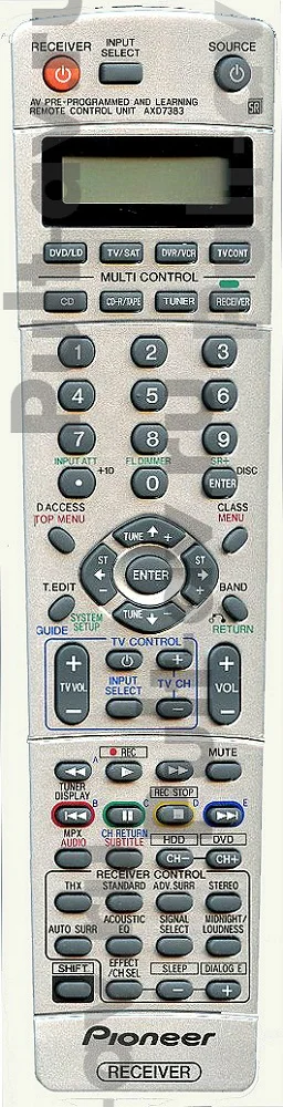Пульт Pioneer AXD7383, для AV-ресивер Pioneer VSX-1014-K