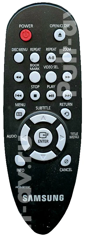 Пульт Samsung AK59-00103C, AK59-00103D, для DVD плеер Samsung DVD-P191K, DVD-C350K