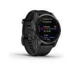Умные часы Garmin Fenix 7s Solar 42 мм, серый с черным силиконовым ремешком черный — изображение 6