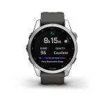 Умные часы Garmin Fenix 7s 42 мм, серебристый с графитовым силиконовым ремешком — изображение 2