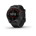 Умные часы Garmin Fenix 7s Solar 42 мм, серый с черным силиконовым ремешком черный