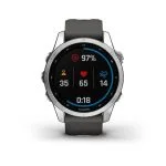 Умные часы Garmin Fenix 7s 42 мм, серебристый с графитовым силиконовым ремешком — изображение 11