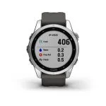 Умные часы Garmin Fenix 7s 42 мм, серебристый с графитовым силиконовым ремешком — изображение 7