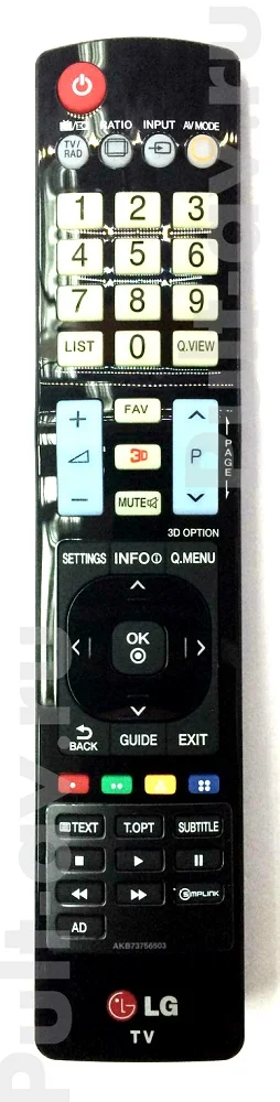 Оригинальный пульт LG AKB73756503, для телевизор LG 32LA613 3D