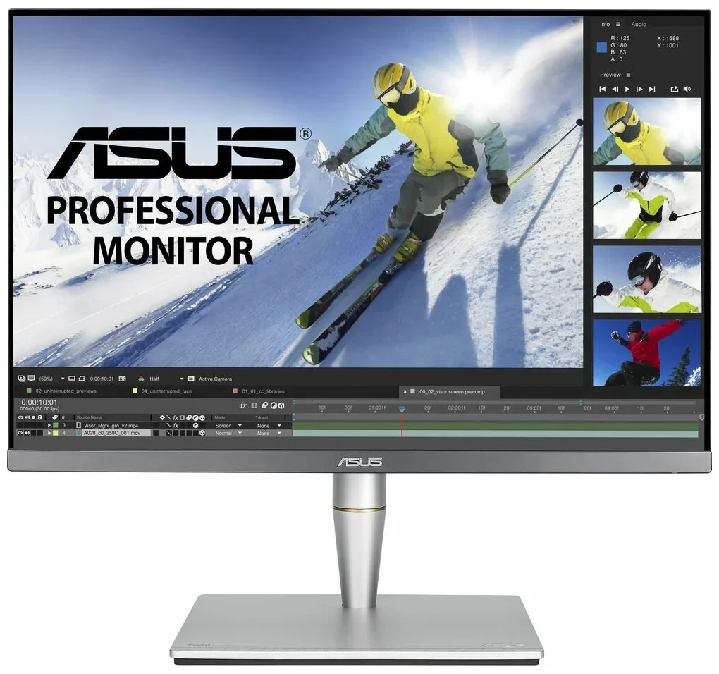 Монитор ASUS ProArt PA24AC, 24.1" 1920x1200, 70 Гц, IPS, серебристый/черный