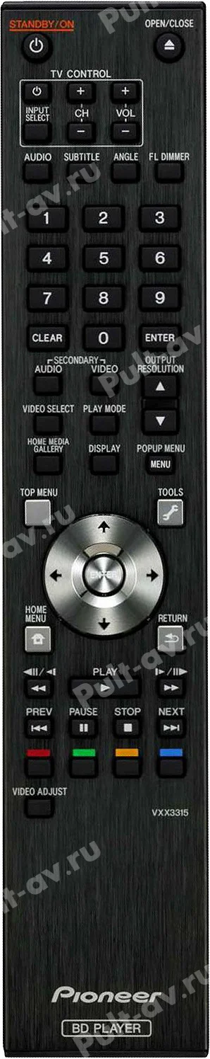 Пульт Pioneer VXX3315, для BluRay DVD-плеер Pioneer BDP-LX08, BDP-LX91