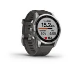Умные часы Garmin Fenix 7s 42 мм, серебристый с графитовым силиконовым ремешком — изображение 5