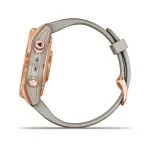Умные часы Garmin Fenix 7S Solar 42 мм, цвета розовое золото с песочным силиконовым ремешком — изображение 4