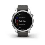 Умные часы Garmin Fenix 7s 42 мм, серебристый с графитовым силиконовым ремешком — изображение 4
