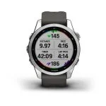 Умные часы Garmin Fenix 7s 42 мм, серебристый с графитовым силиконовым ремешком — изображение 3
